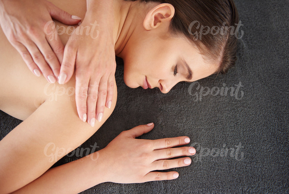 Woman relaxing during the massaging