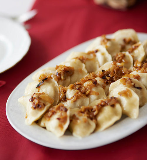 Traditional dumplings on the plate