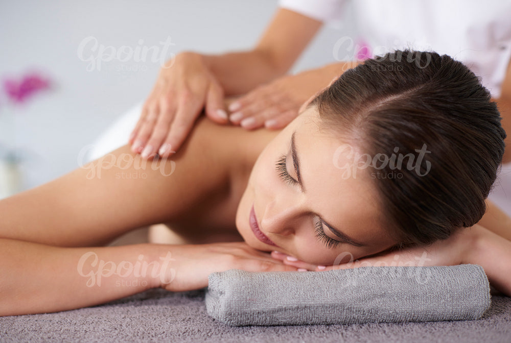 Woman relaxing during the massage
