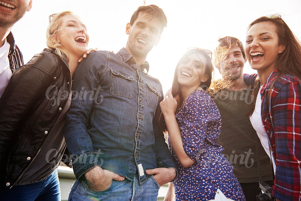 Group of friends having fun together