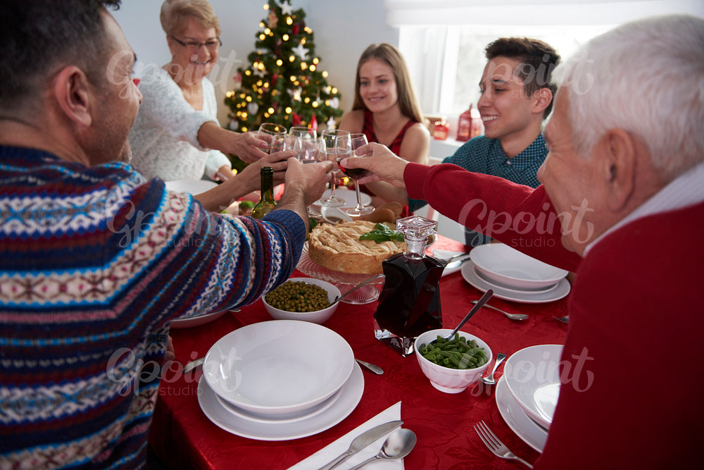 Toast for family time in christmas