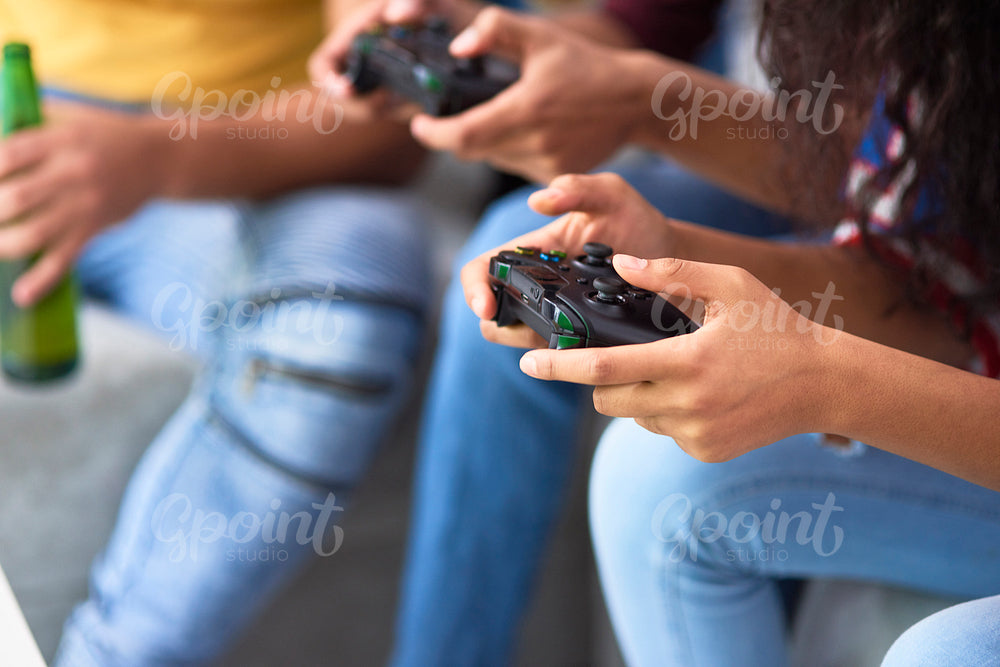 Close up of competition playing games console