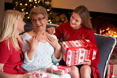 Very surprised grandmother because of her special gift