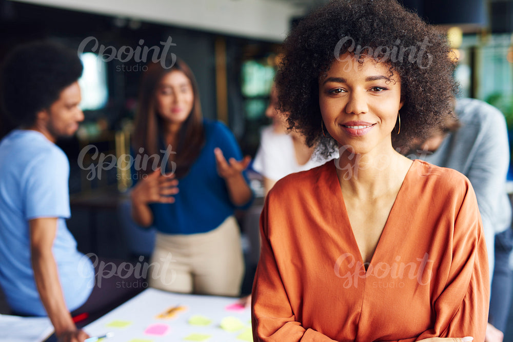 Portrait of African businesswoman leading on this business meeting