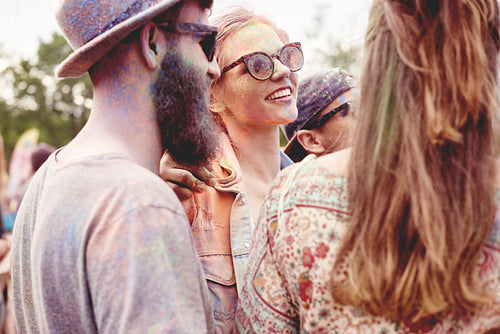 Group of people at the holi festival