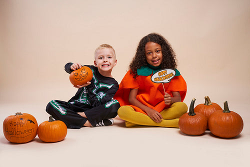 Portrait of children during the Halloween time