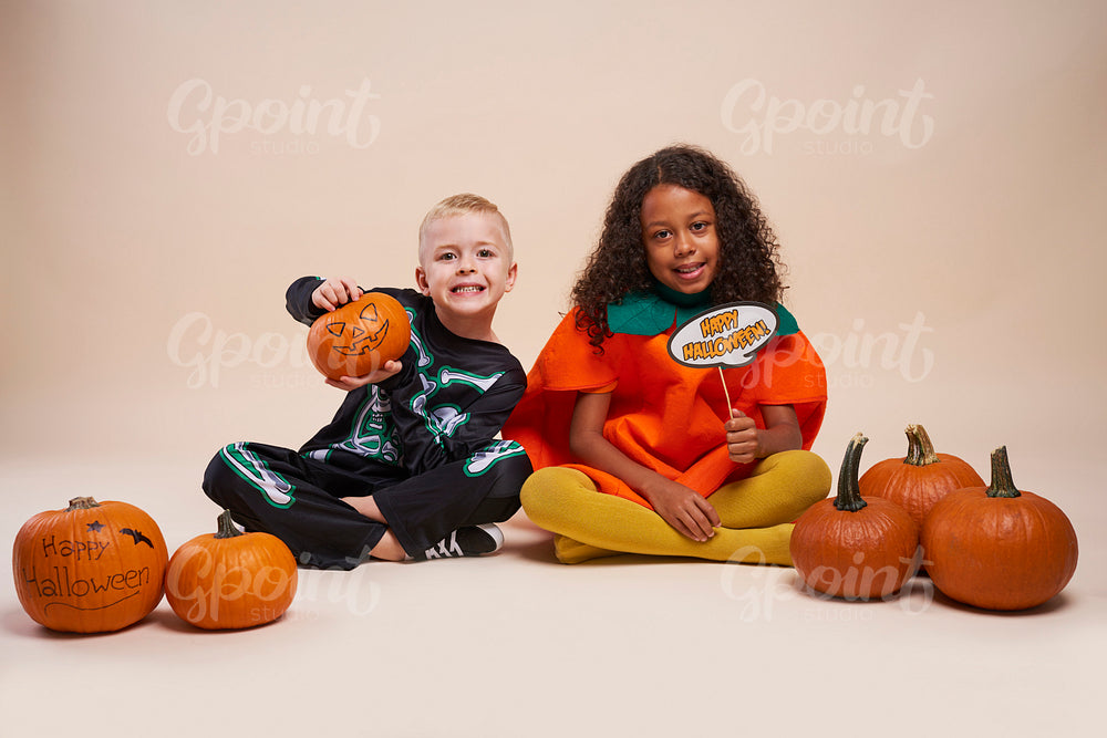 Portrait of children during the Halloween time