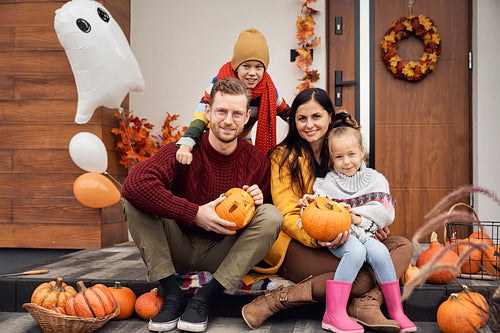 Portrait of family in Halloween