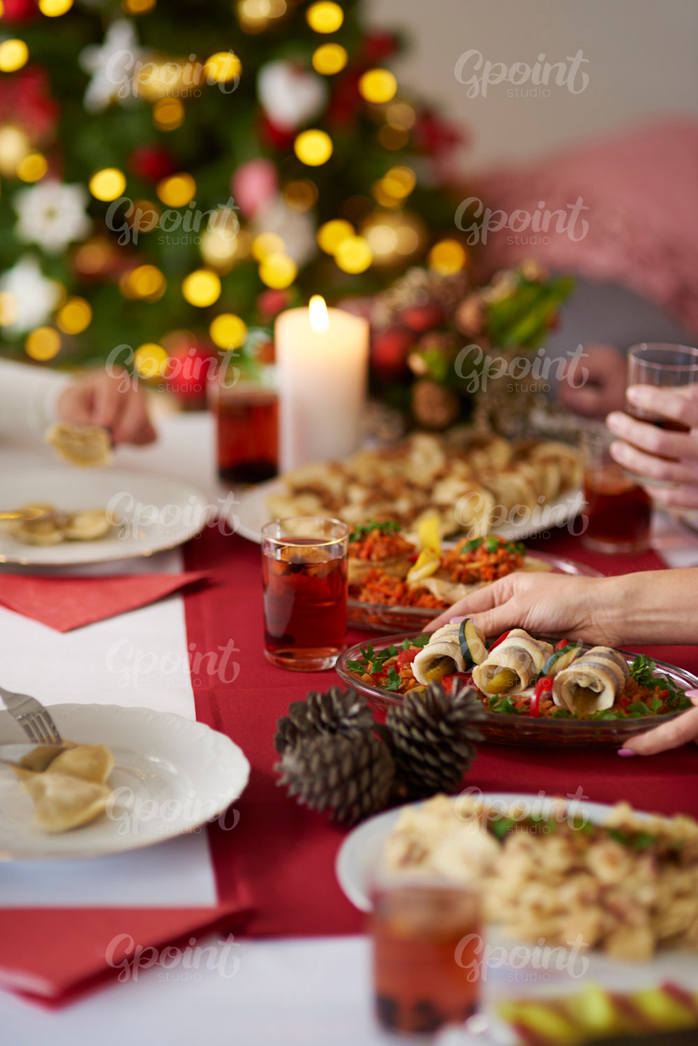 Christmas Eve and table full of food