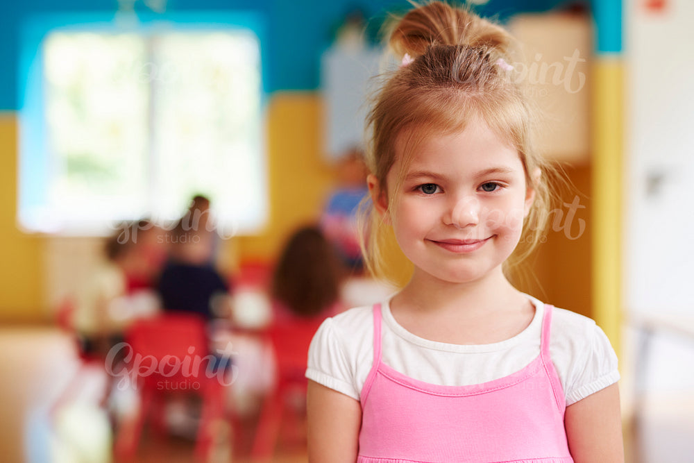 Portrait of smiling child in the preschool
