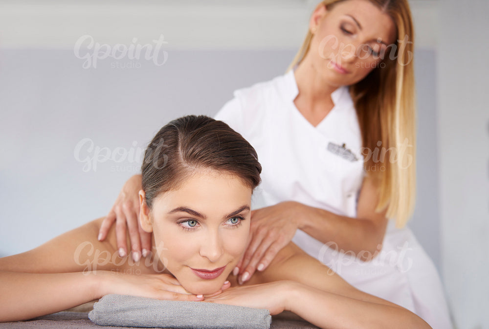 Massage of back at the luxury spa