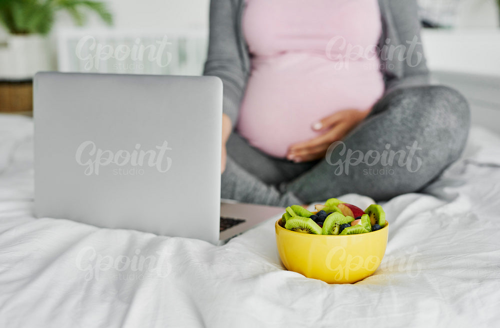 Healthy snack of pregnant woman