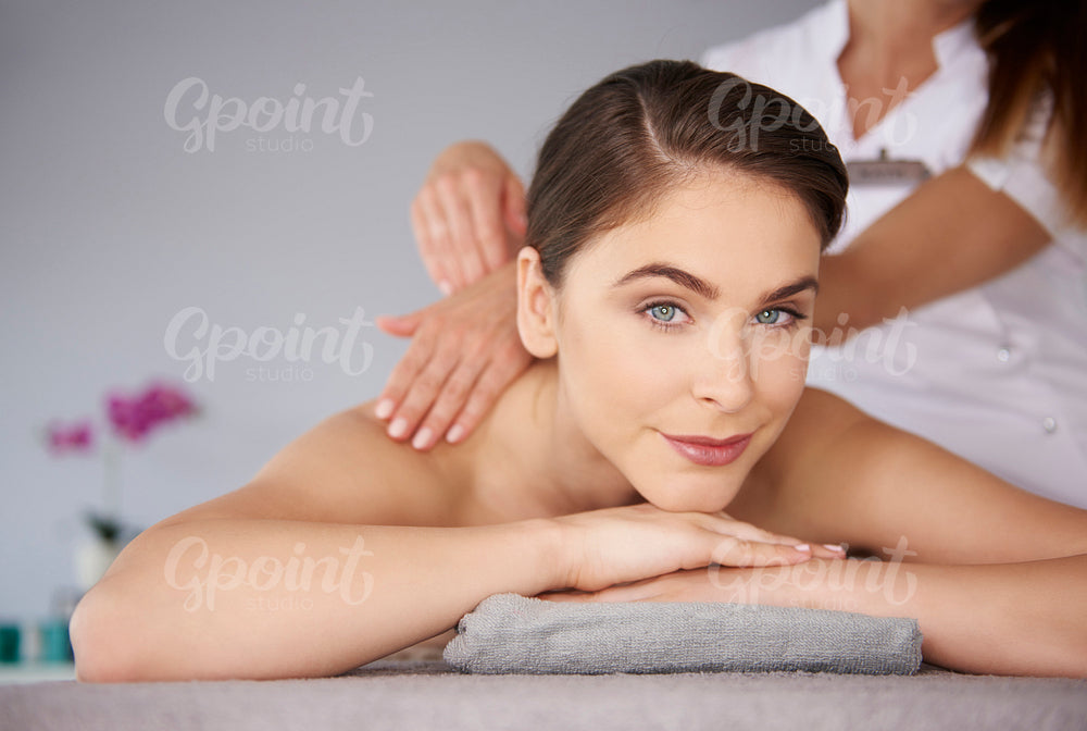 Portrait of natural woman at the spa