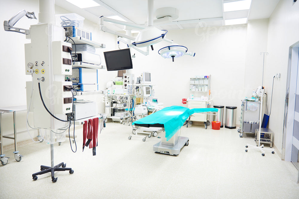 Top view of modern medical room