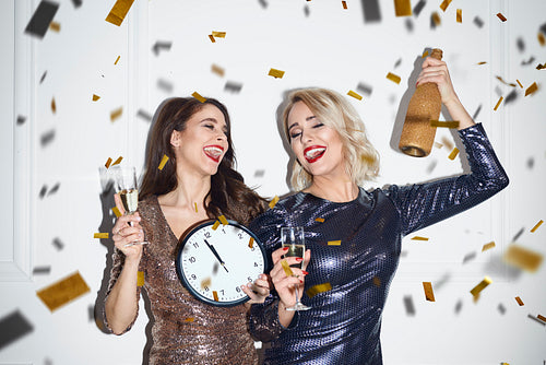Cheerful women are full of anticipation for new year