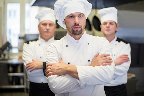 Portrait of three professional chefs