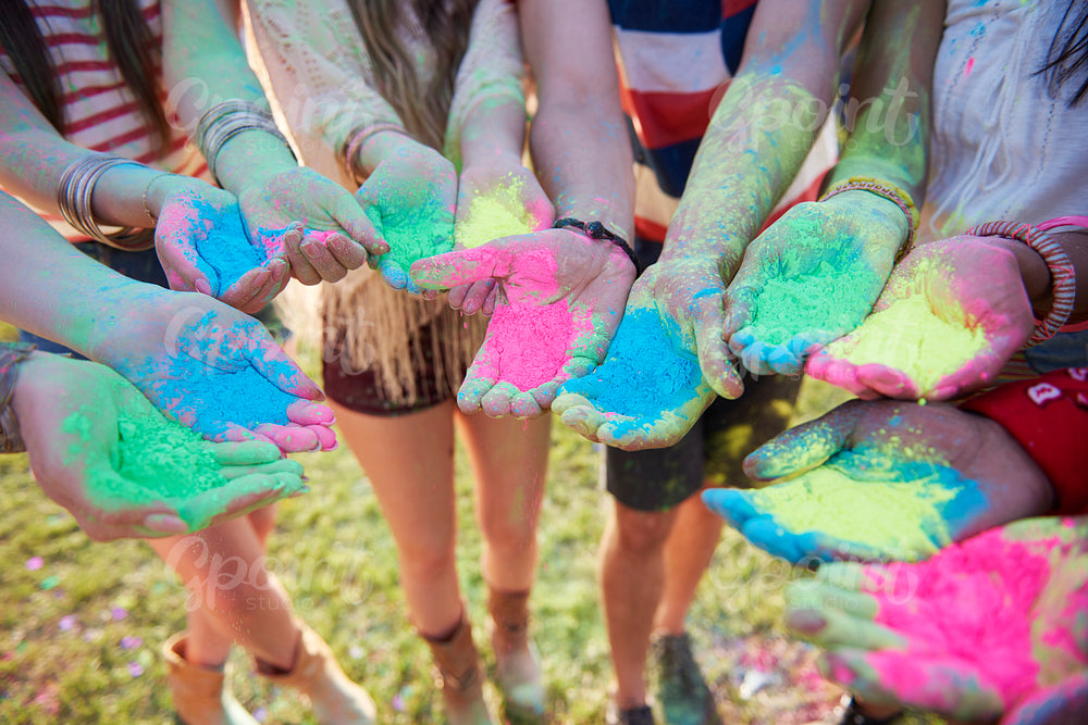 Summer festival with colour powders