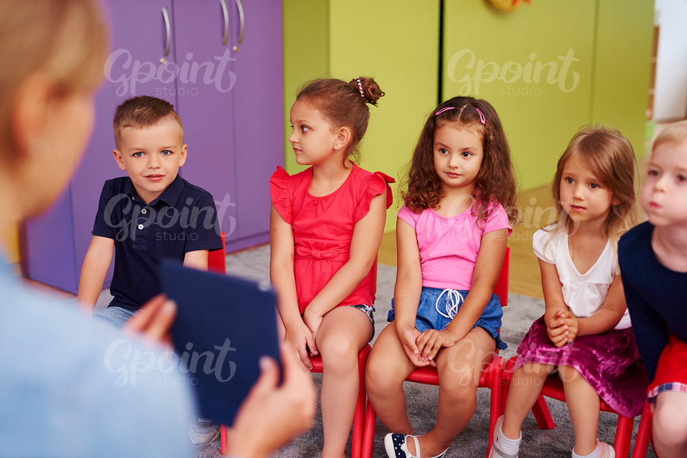 Group of children in the preschool