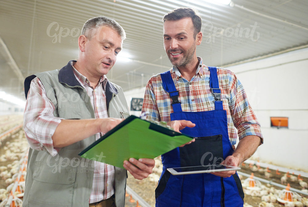 Man analyzing recent income on the farm