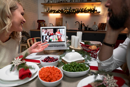 Spending Christmas dinner with loved ones over a video call
