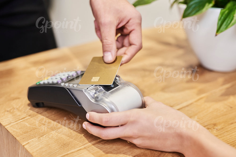 Paying by credit card in hair salon