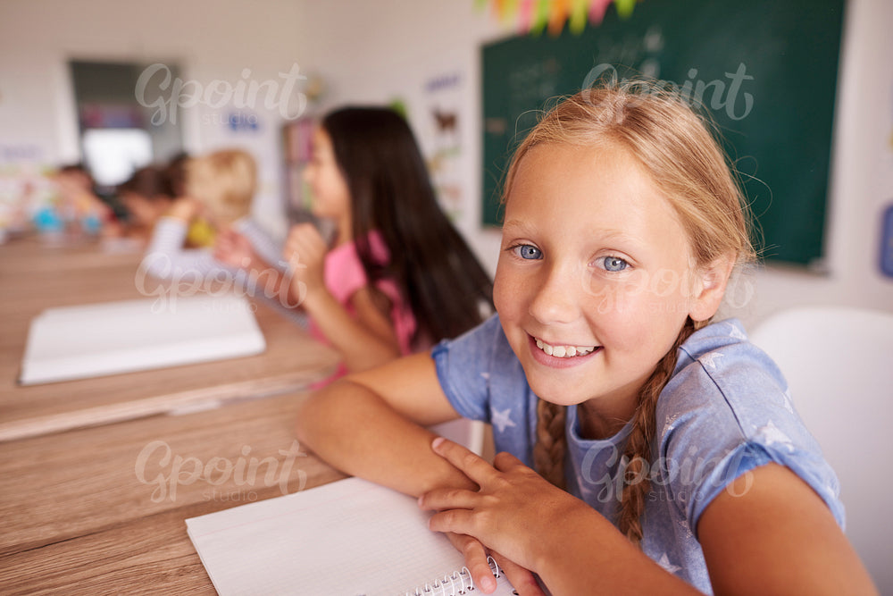 Portrait of smiling elementary school girl