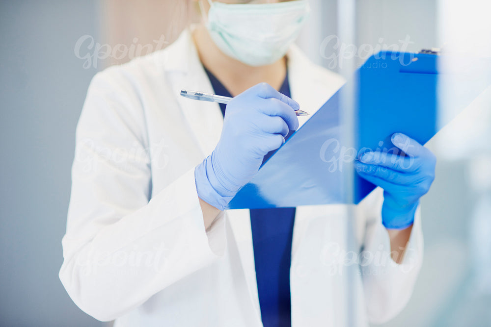 Male doctor during medical exam