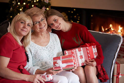 Three generation of beauty in christmas time