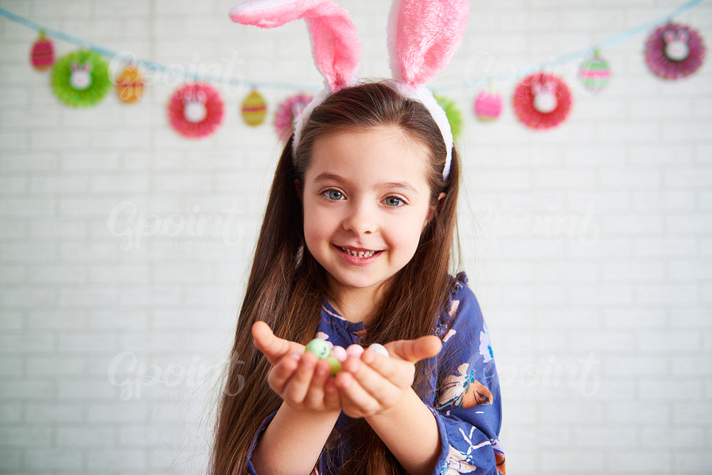 Portrait of girl with bunny ears