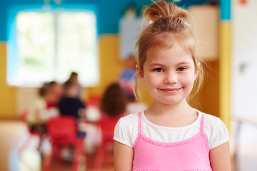 Portrait of smiling child in the preschool