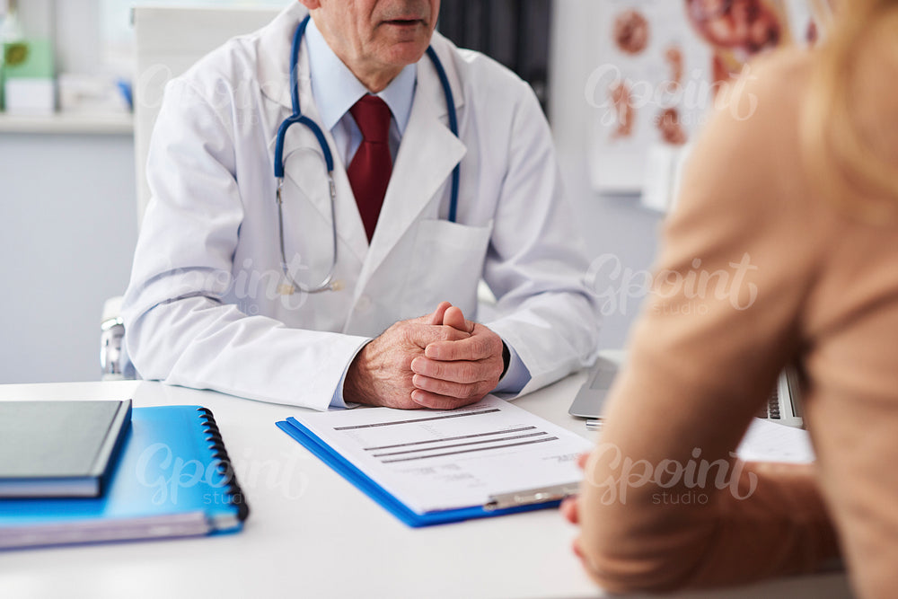 Patient at a routine visit at his doctor